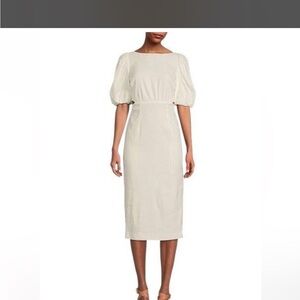 ANTONIO MELANI Cream Puff-Sleeve Midi Dress